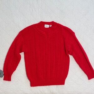Vibrant Red Crew Neck Sweater